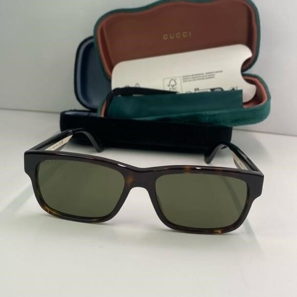 New Authentic Gucci GG0340S 003 56 GG0340 Men's Sunglasses - Picture 4 of 11